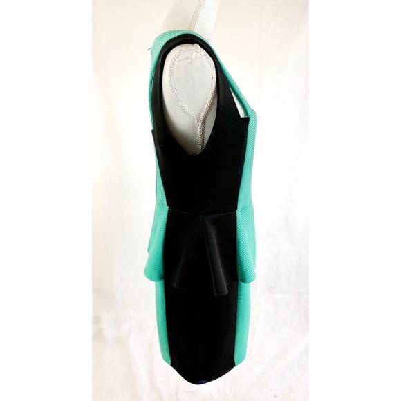 BISOU BISOU Mint Green Black Peplum Dress - Picture 3 of 5